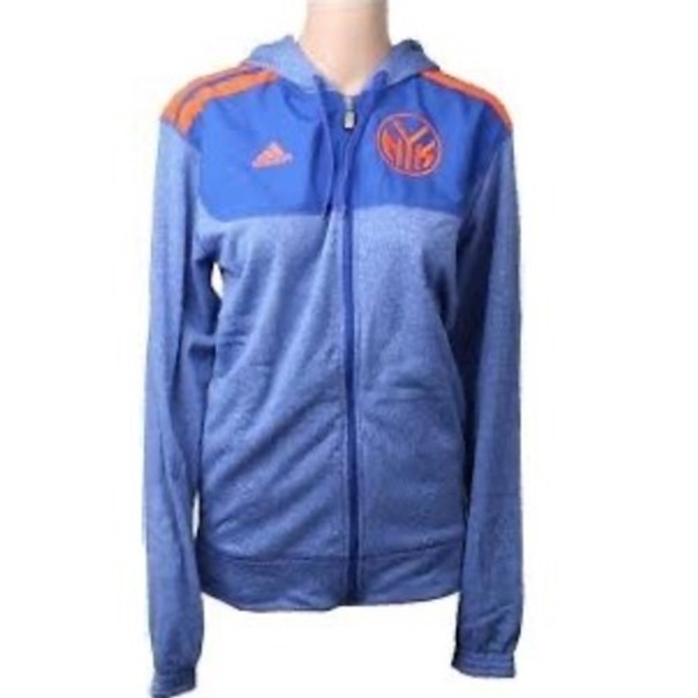 Adidas NBA New‎ York Knicks Full Zip Hoodie Jacket Men's Size Medium Orange